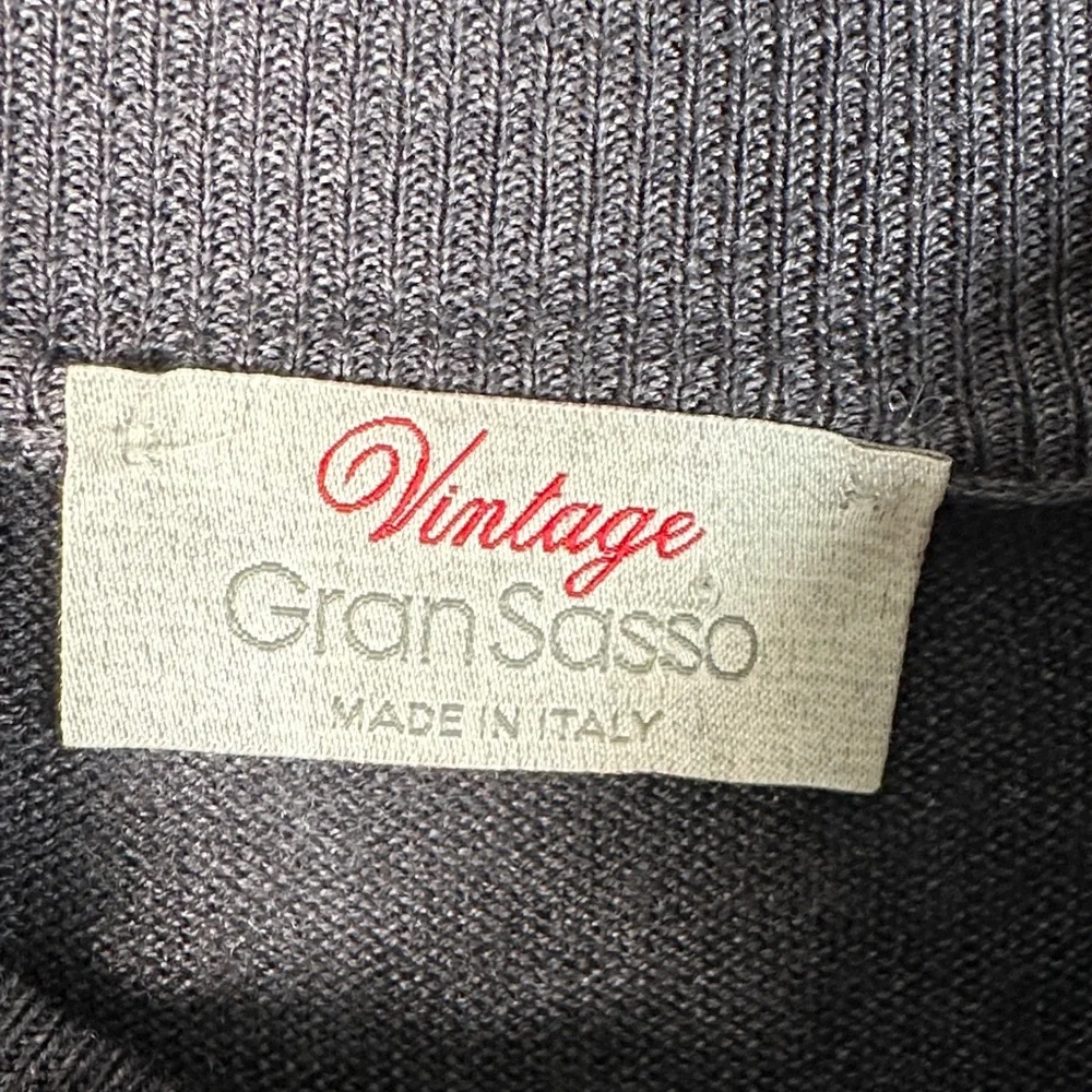Gran Sasso 100% Virgin Wool Full Zip Sweater Gray Size XL Made in Italy Knit